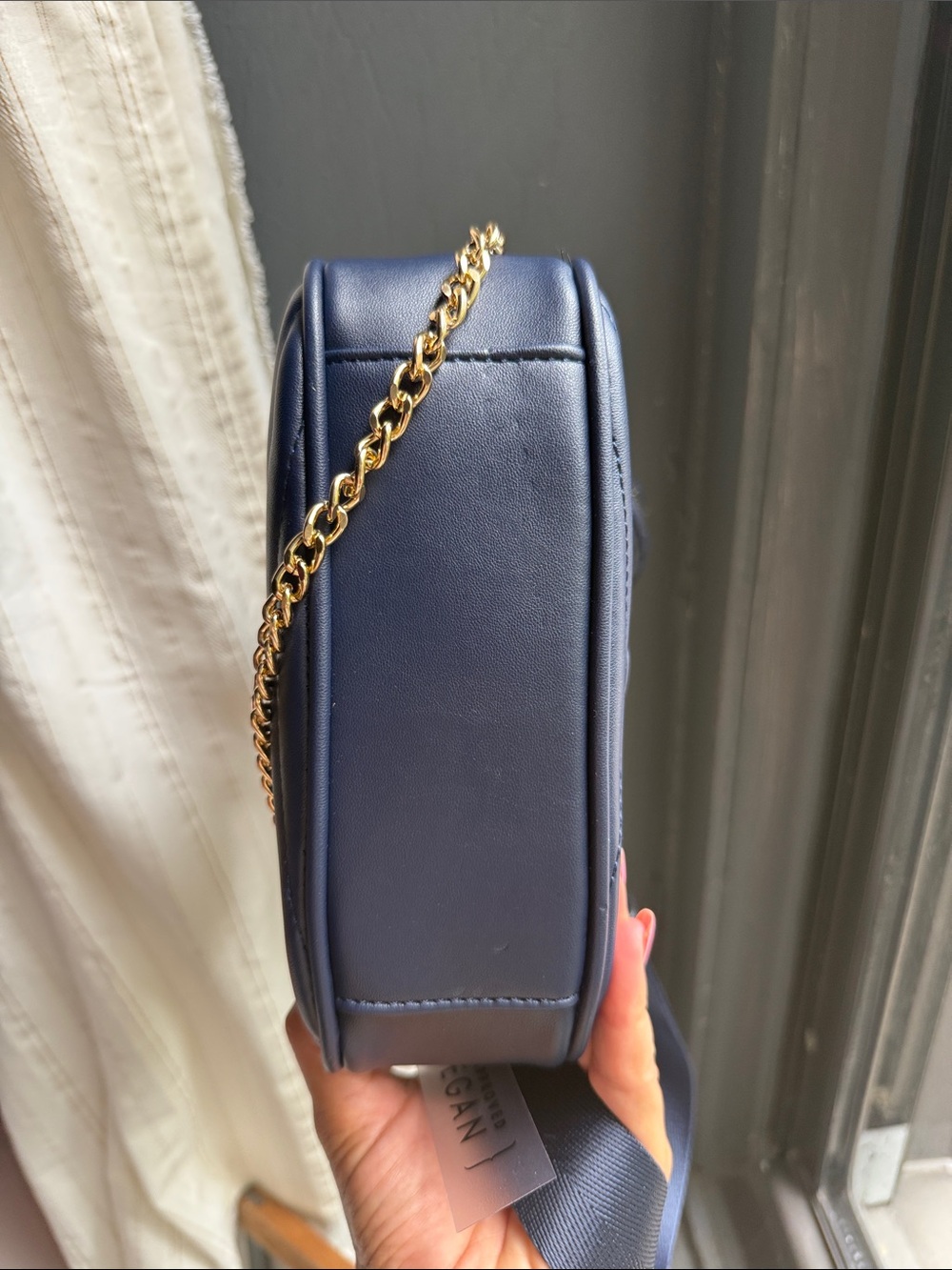 Quilted Crossbody Bag - guitar strap & chain strap included 8 by 6 by 3 - Picture 14 of 15